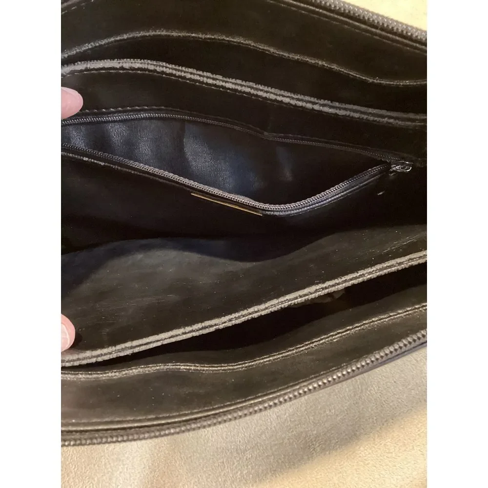 Giani Bernini Genuine Leather Black Shoulder Strap Handbag‎ Purse